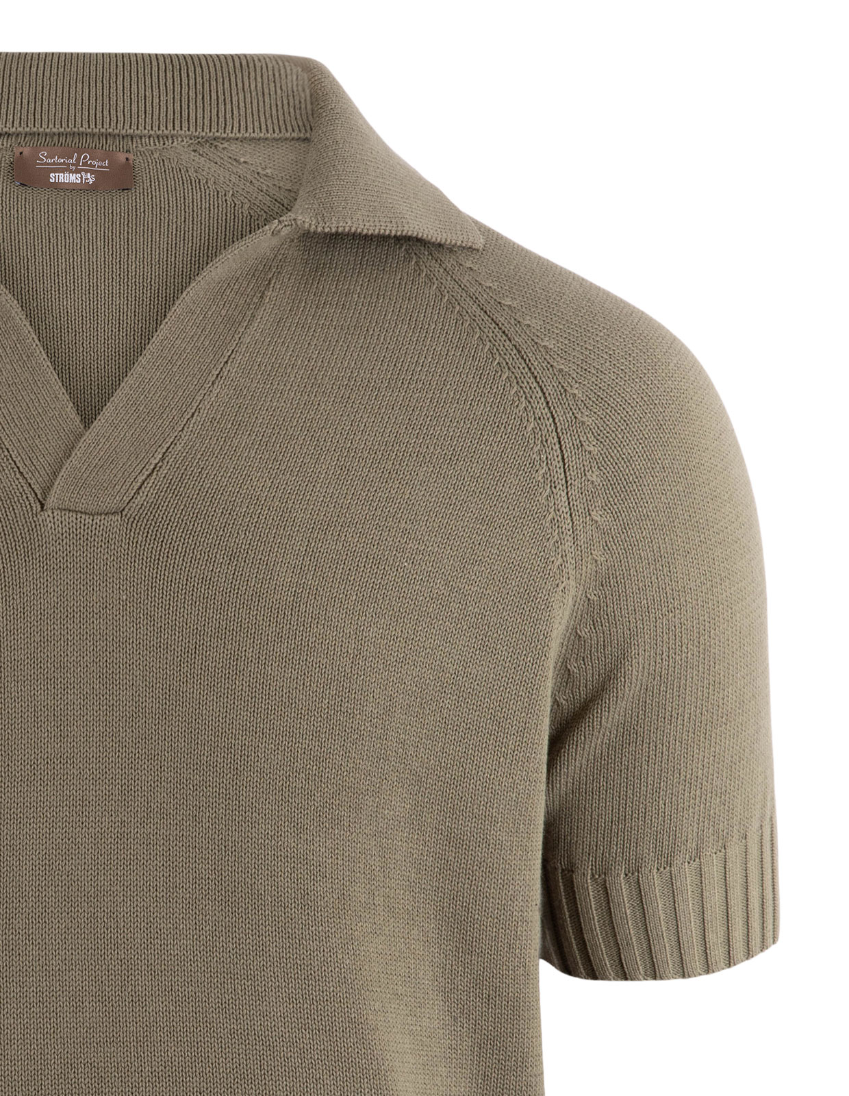 Sartorial Open Polo Twisted Cotton Mossgrön M