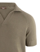 Sartorial Open Polo Twisted Cotton Mossgrön M