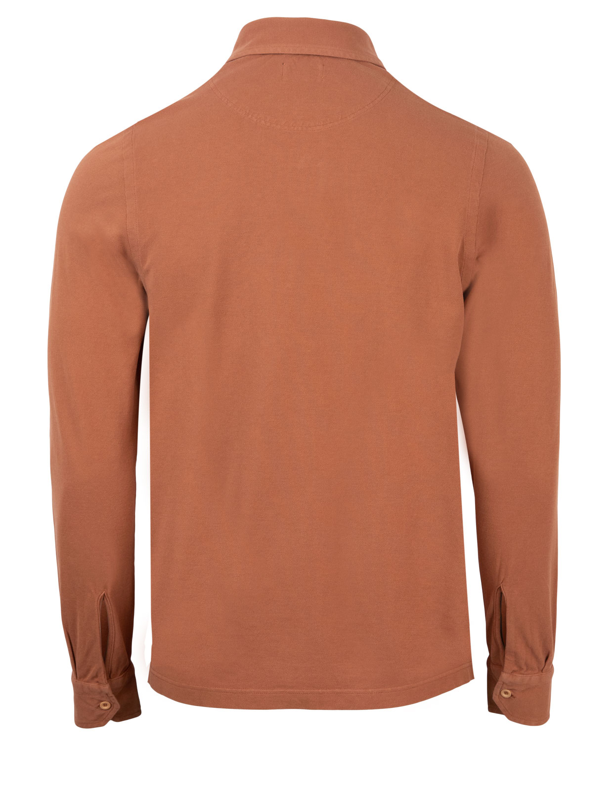 Polo Shirt Long Sleeve Vintage Cotton Camel