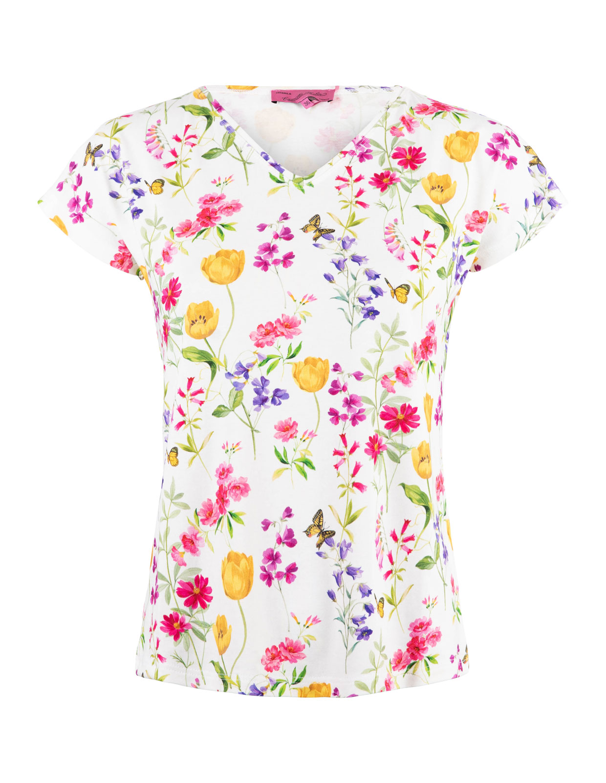 Valta T-Shirt Vit/Rosa Blommig