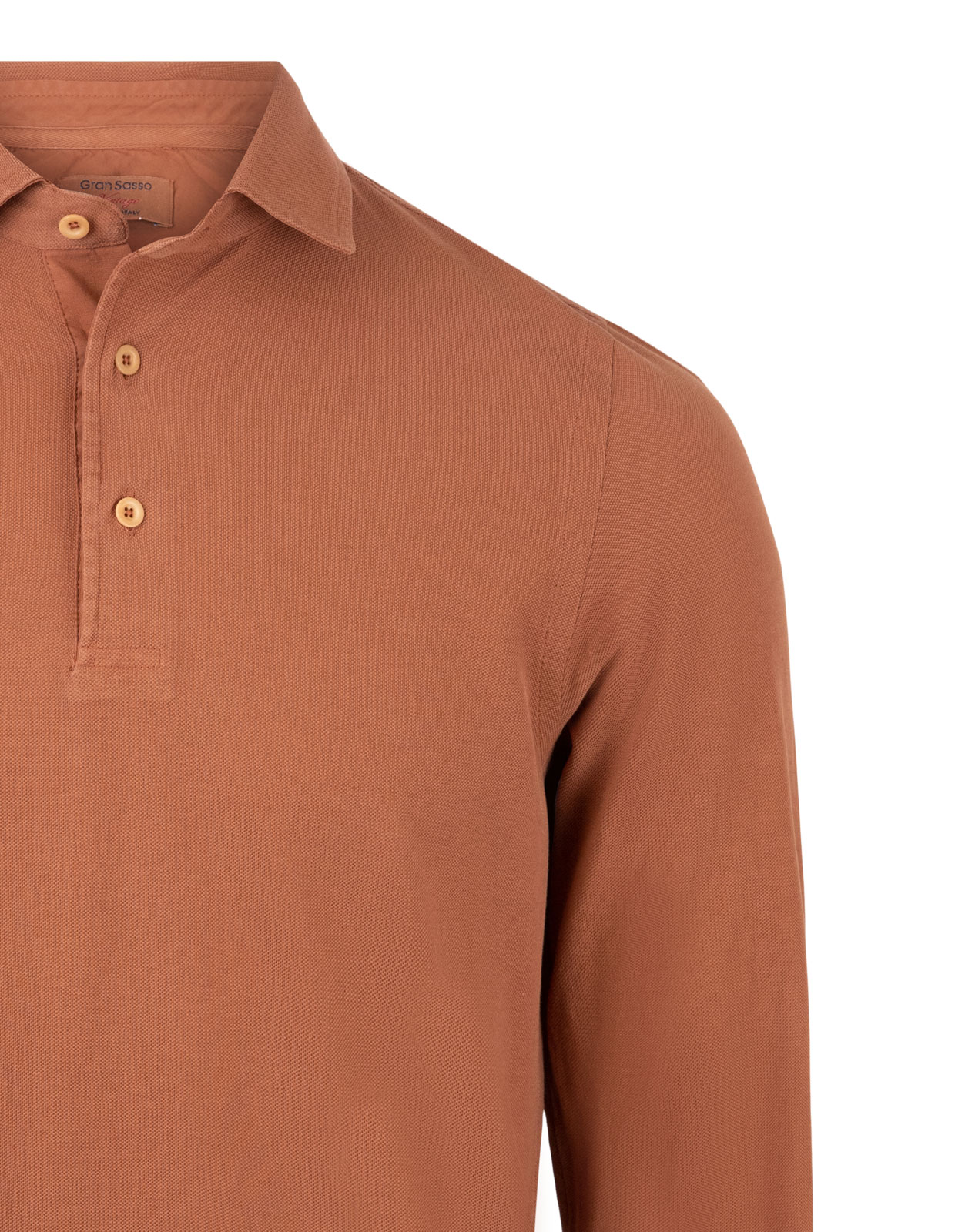 Polo Shirt Long Sleeve Vintage Cotton Camel Stl 58