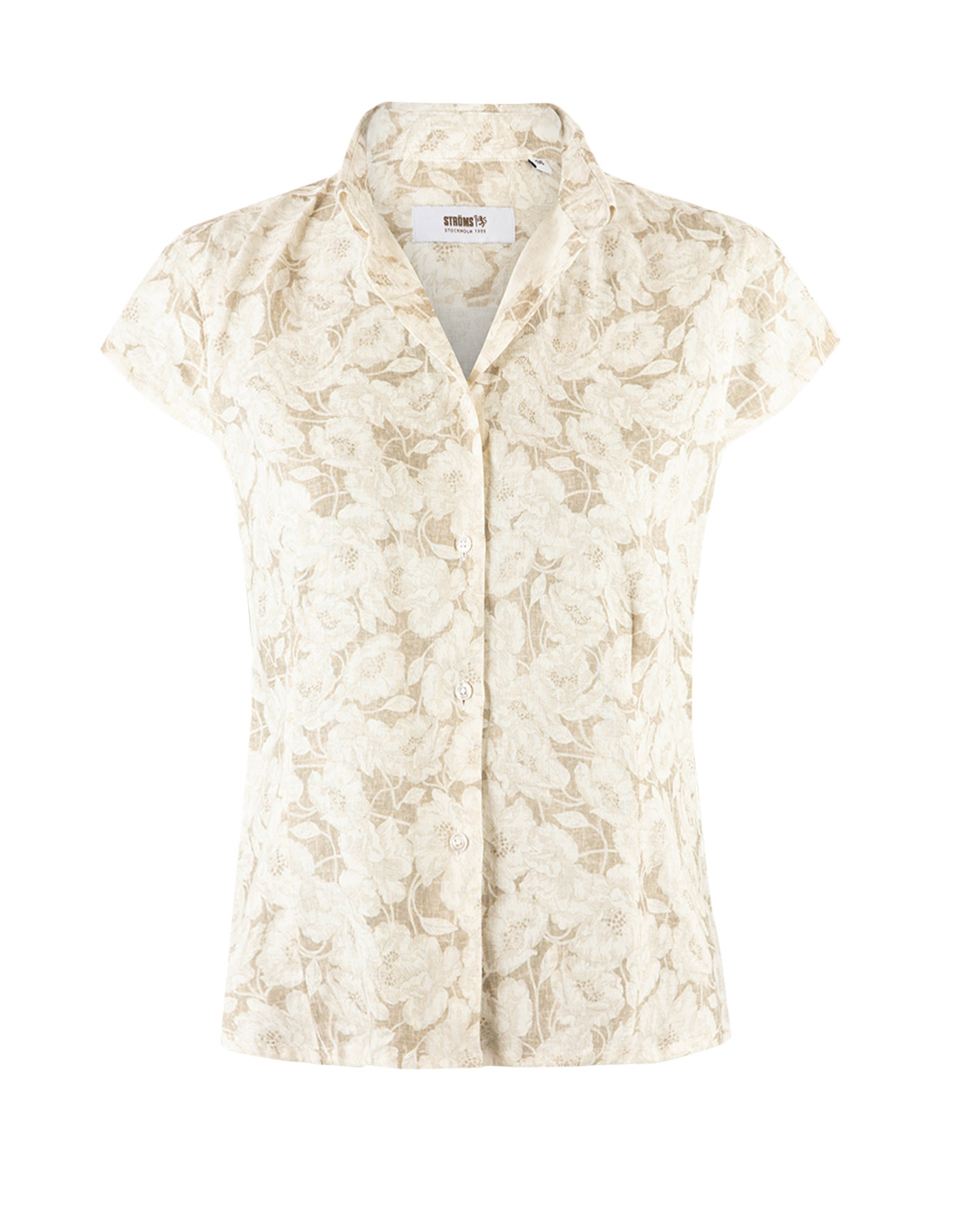 Skjorta Holkärm Linne/Viscose Beige