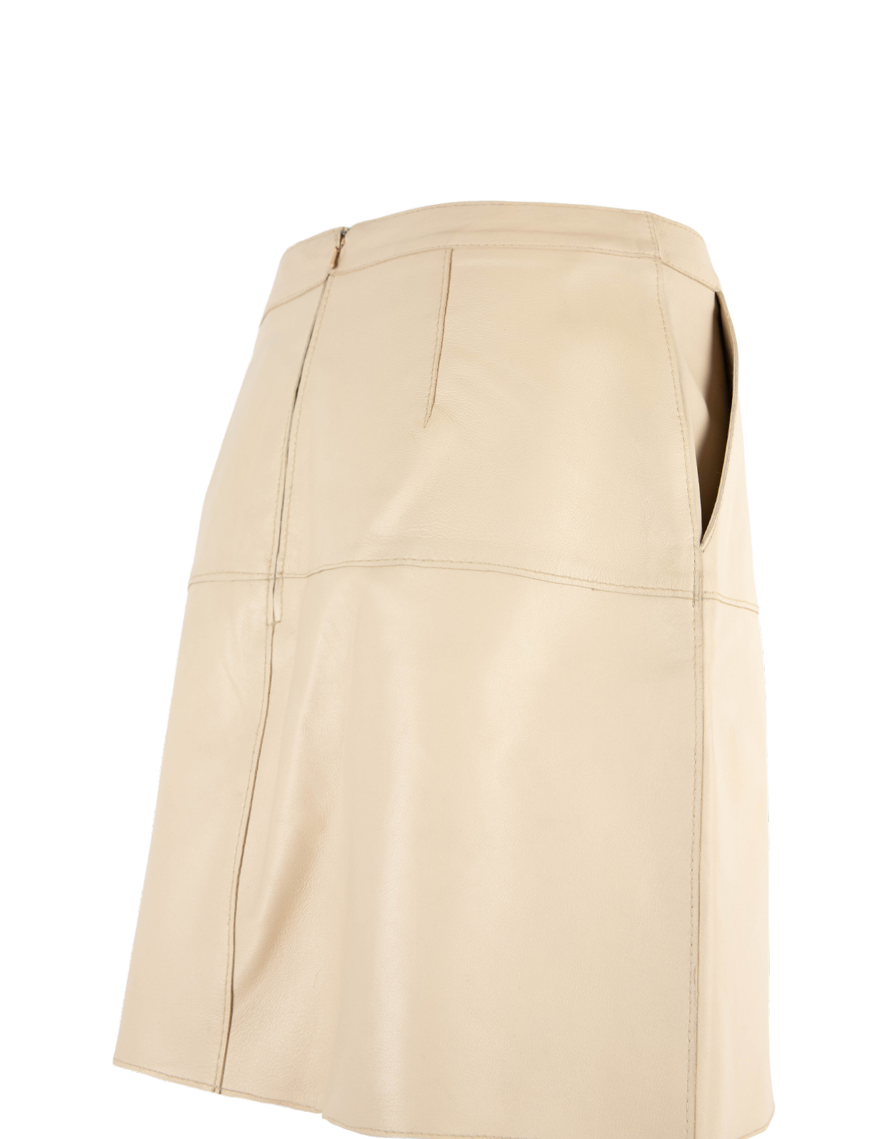 Elsie Kjol Lammskinn Ljusbeige