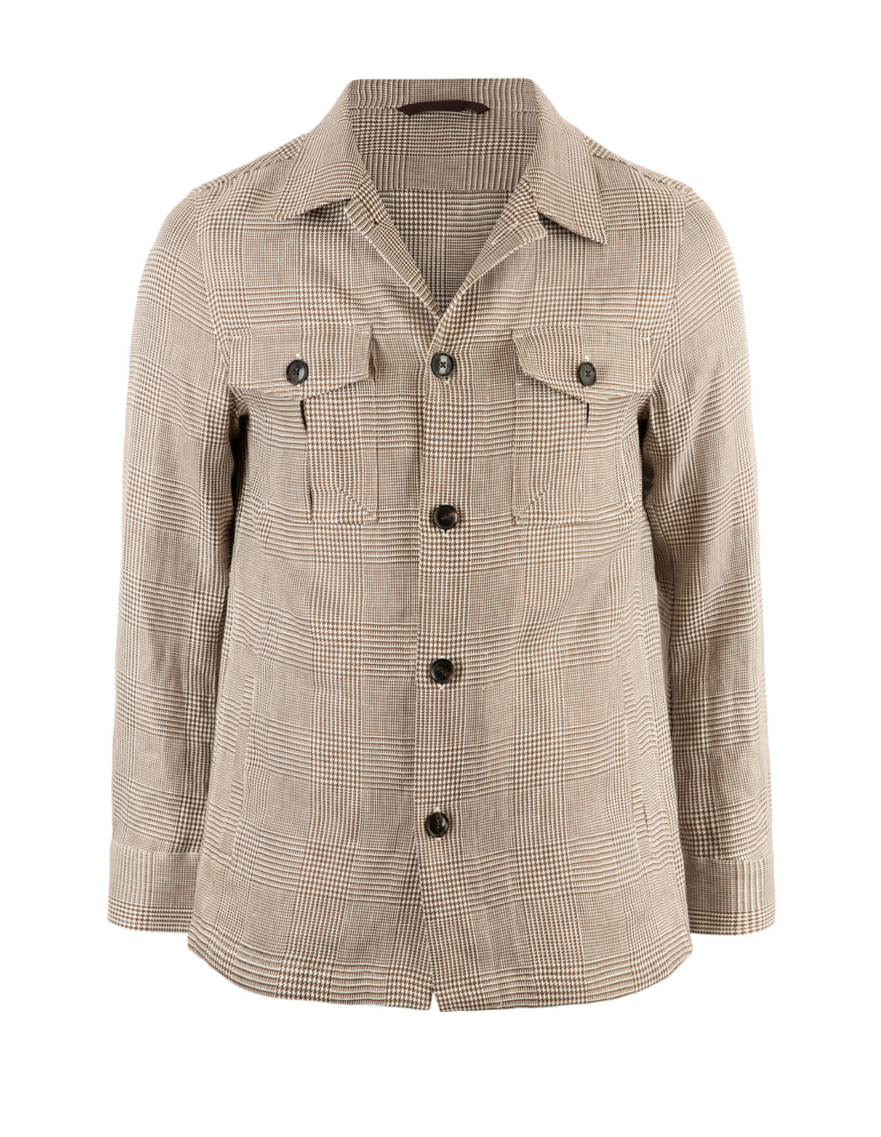 Maverick Overshirt Glencheck Linne Beige