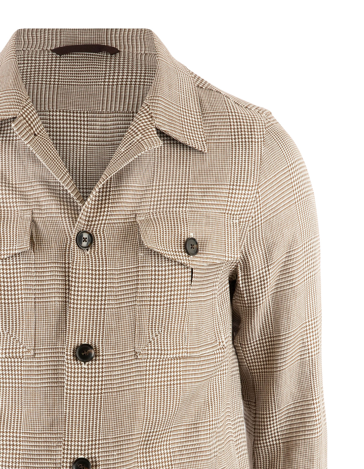 Maverick Overshirt Glencheck Linne Beige