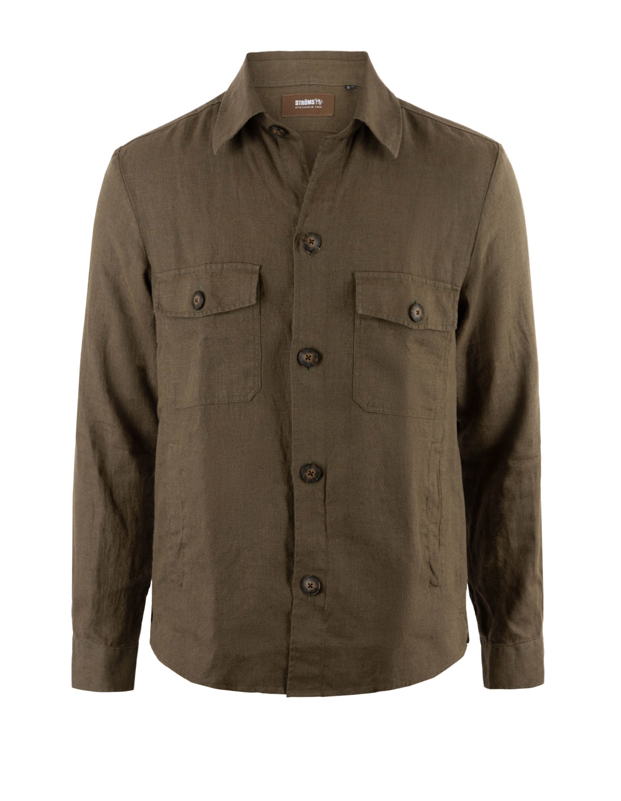 Firenze Overshirt Linne Olivgrön