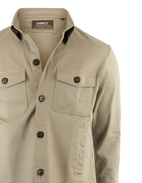 Firenze Overshirt Bomull Stretch Gråbeige S