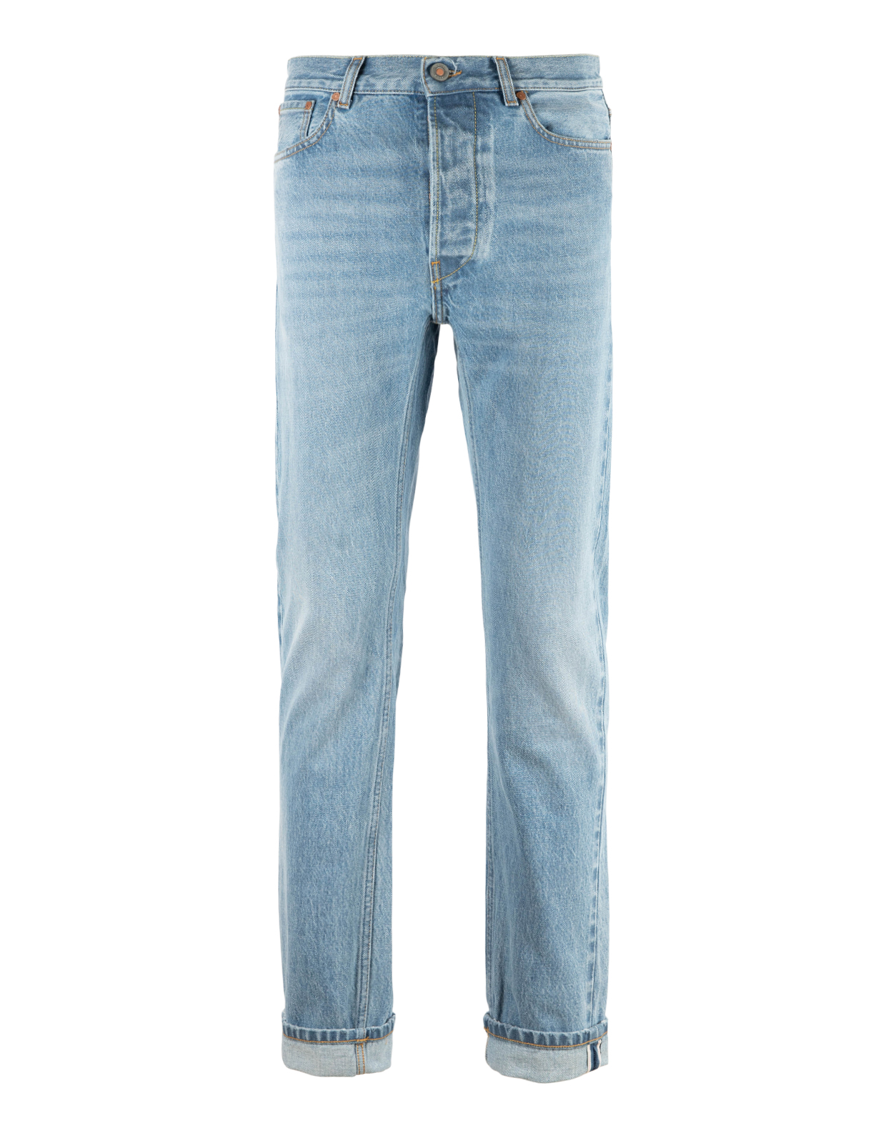 Davide Regular Selvedge Jeans Tvättad Blå 32"