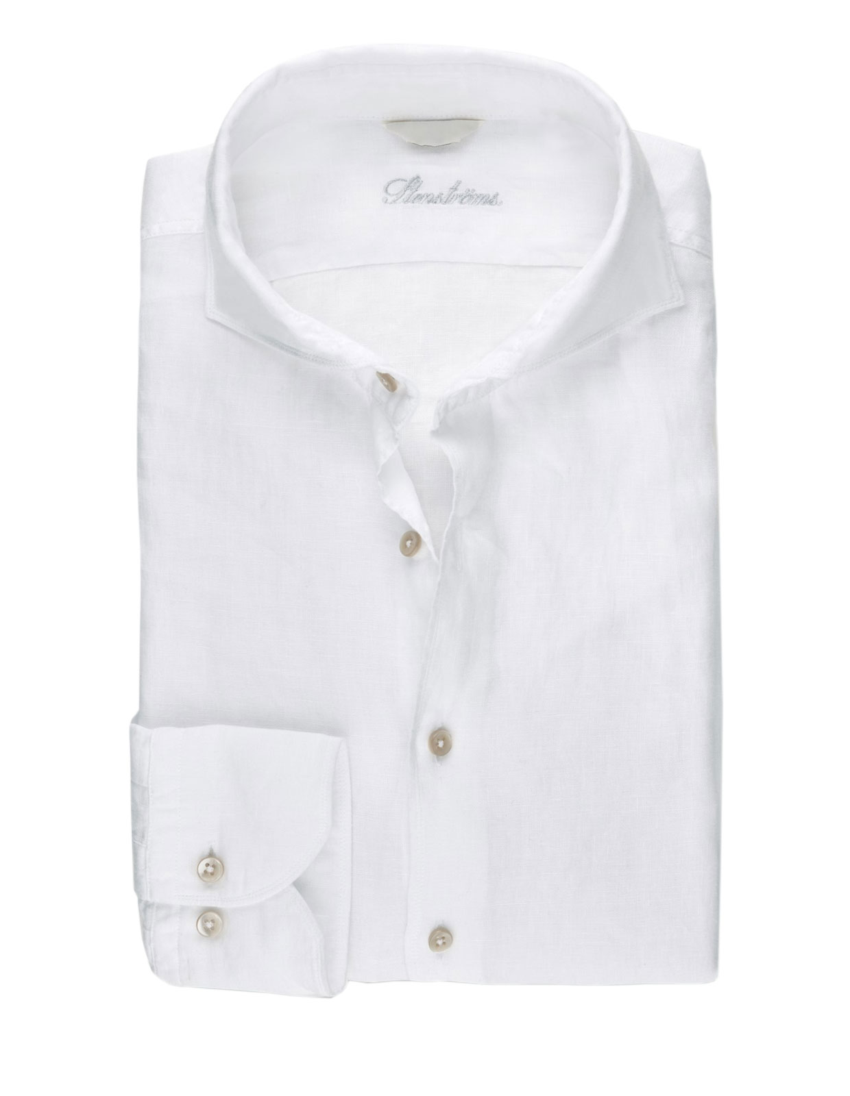 Fitted Body Linen Shirt White