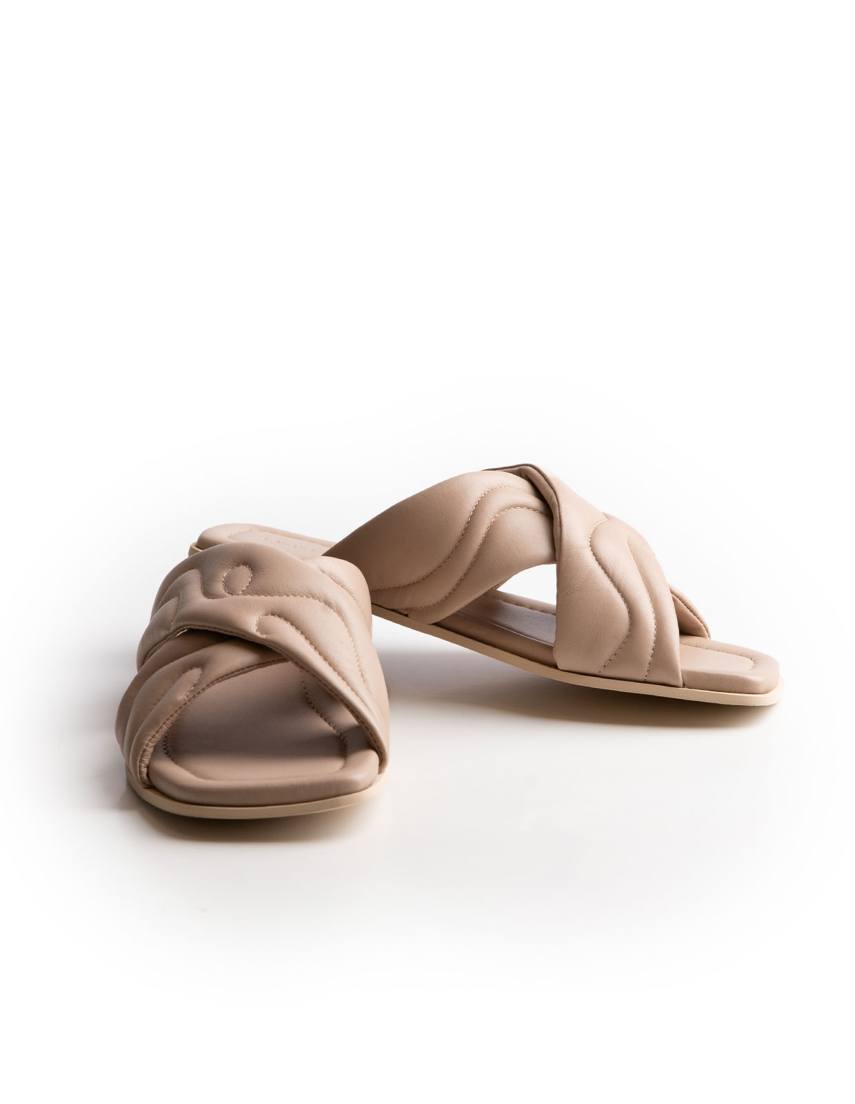 Padded Crossed Slip-In Beige 40