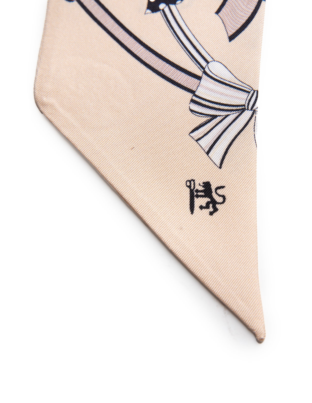 Twilly Bow Siden Beige