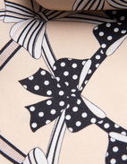 Twilly Bow Siden Beige One Size
