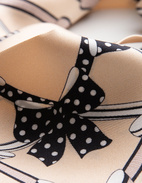 Twilly Bow Siden Beige One Size