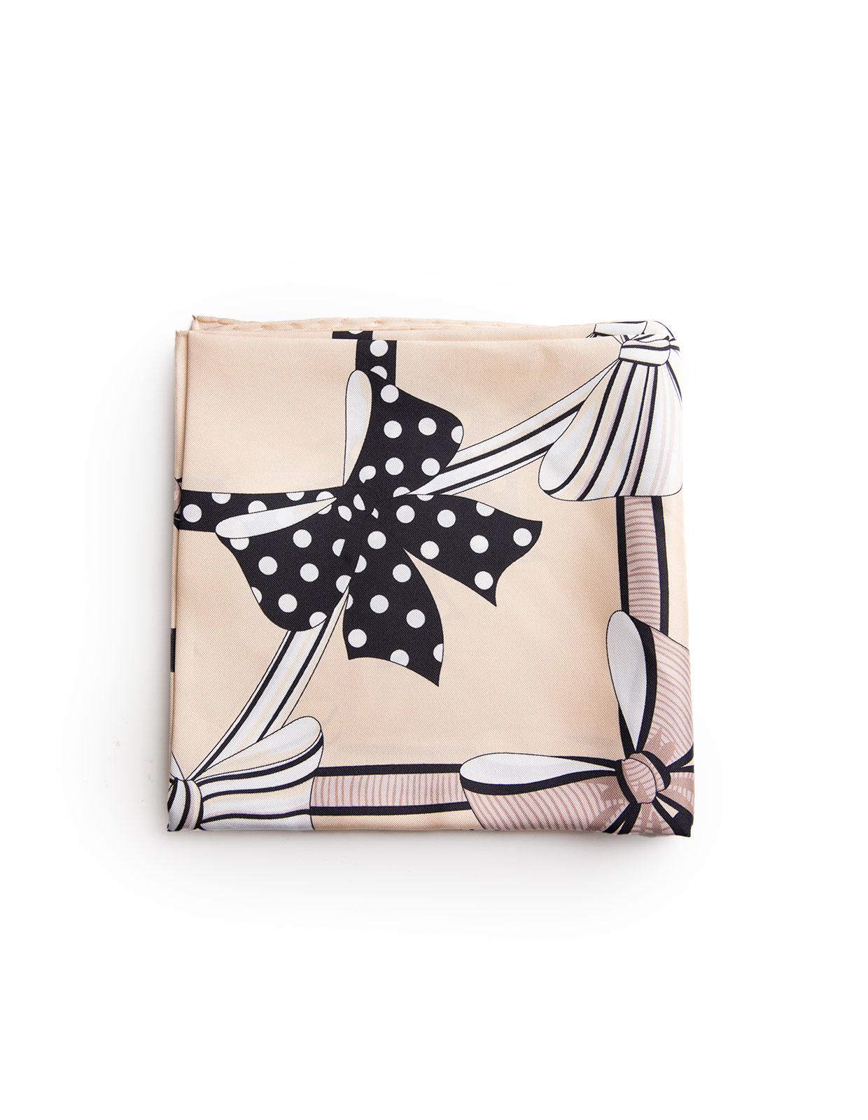 Scarf Bow Siden Beige