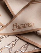 Logo Scarf Siden Beige