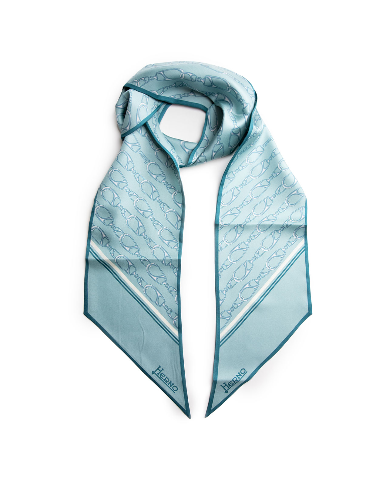 Logo Scarf Siden Turkos