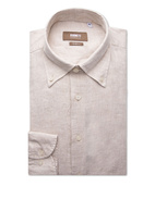 Slim Fit Skjorta Button Down Linne Beige 40