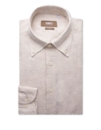 Slim Fit Skjorta Button Down Linne Beige