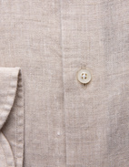 Slim Fit Skjorta Button Down Linne Beige 40