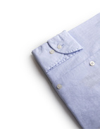 Slim Fit Skjorta Button Down Linne Ljusblå 43