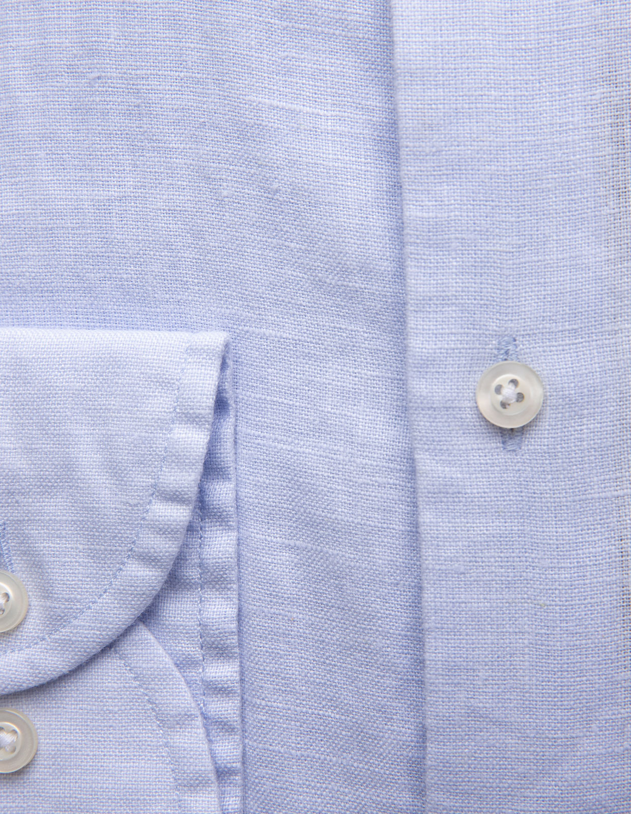 Slim Fit Skjorta Button Down Linne Ljusblå