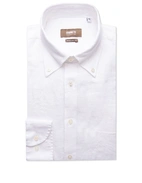 Regular Fit Skjorta Button Down Linne Vit 41