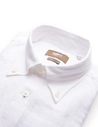 Regular Fit Skjorta Button Down Linne Vit 41