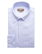 Regular Fit Skjorta Button Down Linne Ljusblå 39