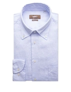 Regular Fit Skjorta Button Down Linne Ljusblå 42