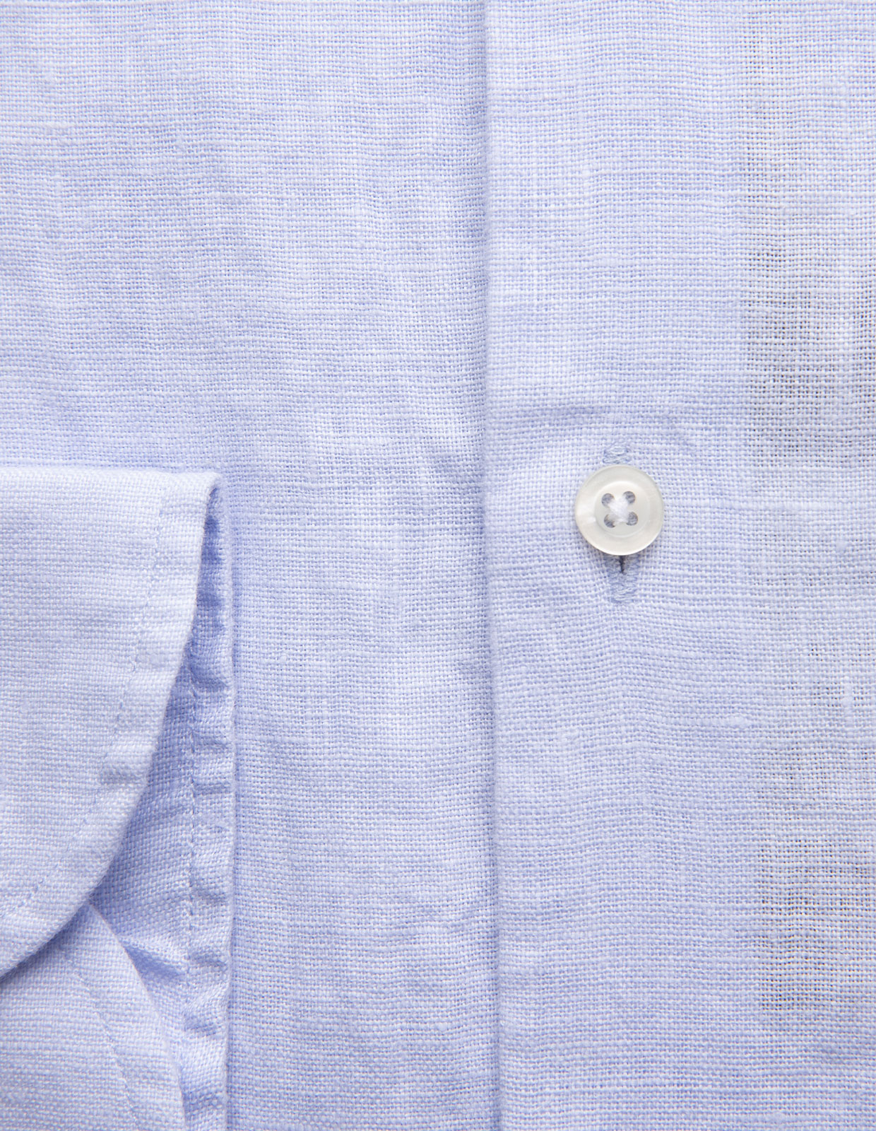 Regular Fit Skjorta Button Down Linne Ljusblå 39