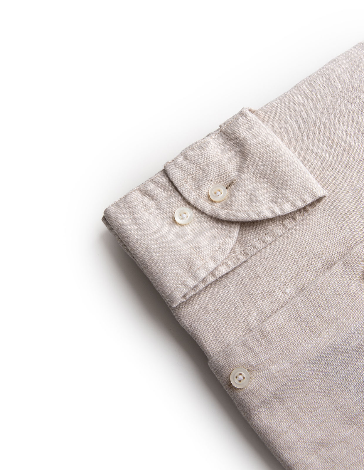 Slim Fit XLÄ Skjorta Button Down Linne Beige