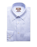 Slim Fit XLÄ Skjorta Button Down Linne Ljusblå