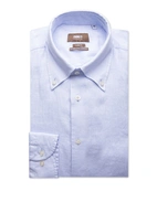 Slim Fit XLÄ Skjorta Button Down Linne Ljusblå