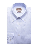 Slim Fit XLÄ Skjorta Button Down Linne Ljusblå