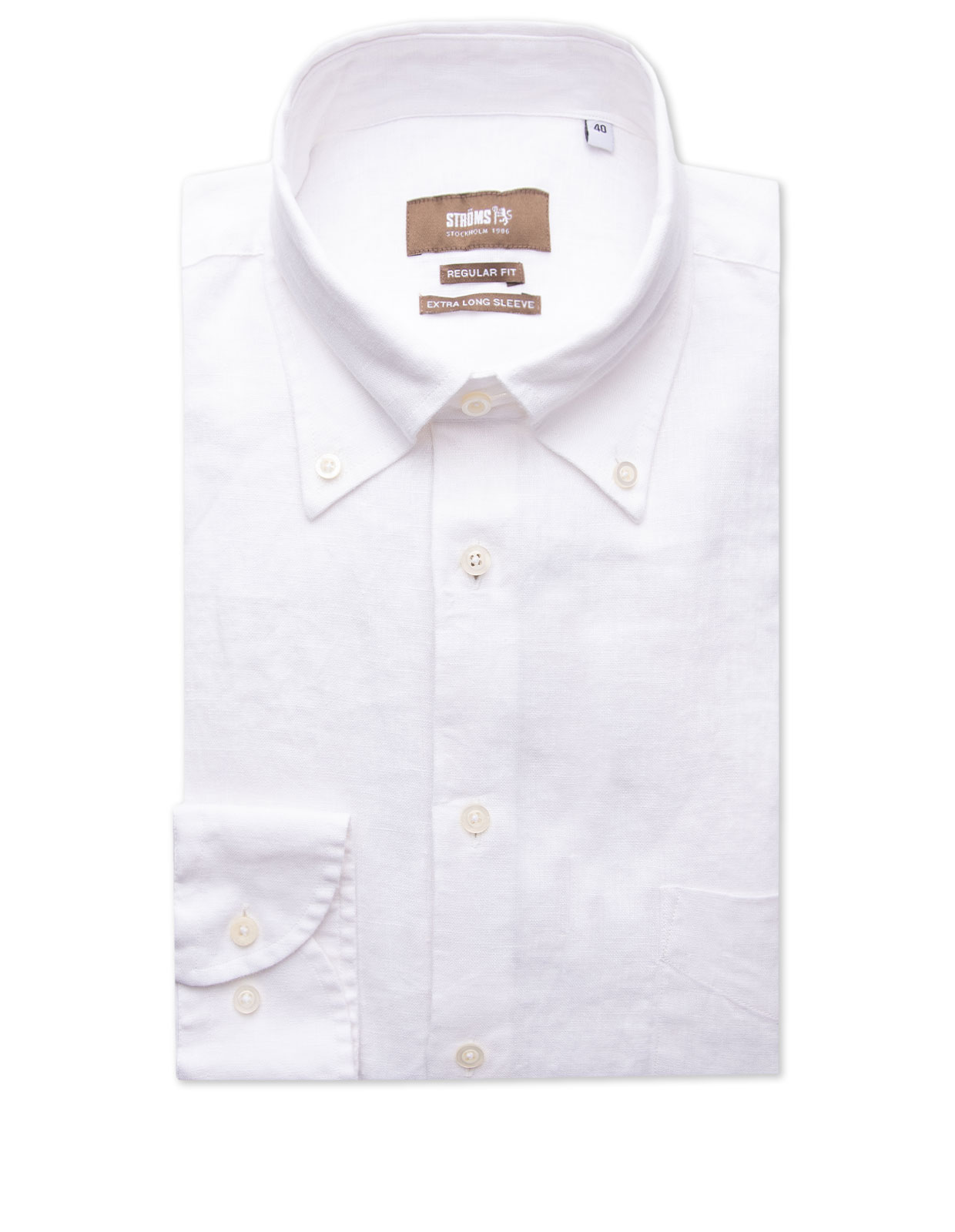 Regular Fit XLÄ Skjorta Button Down Linne Vit