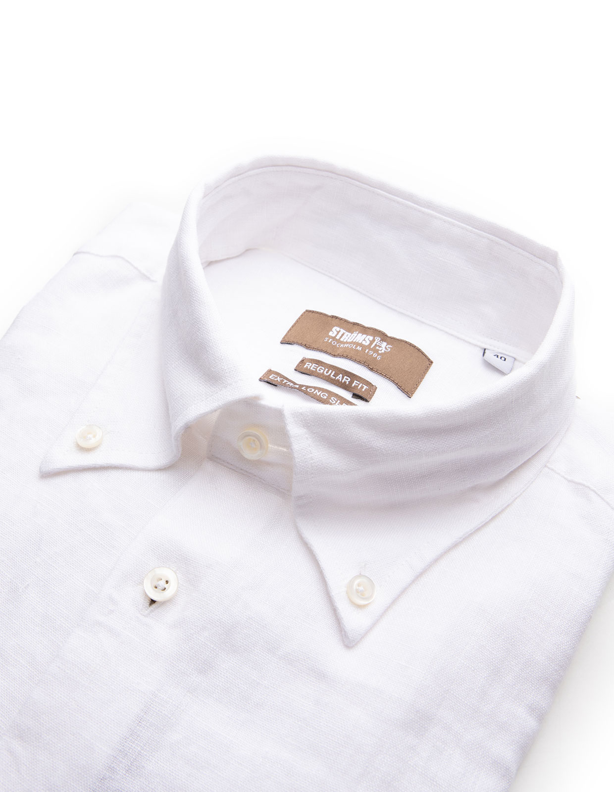 Regular Fit XLÄ Skjorta Button Down Linne Vit