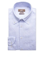 Regular Fit XLÄ Skjorta Button Down Linne Ljusblå