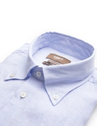 Regular Fit XLÄ Skjorta Button Down Linne Ljusblå