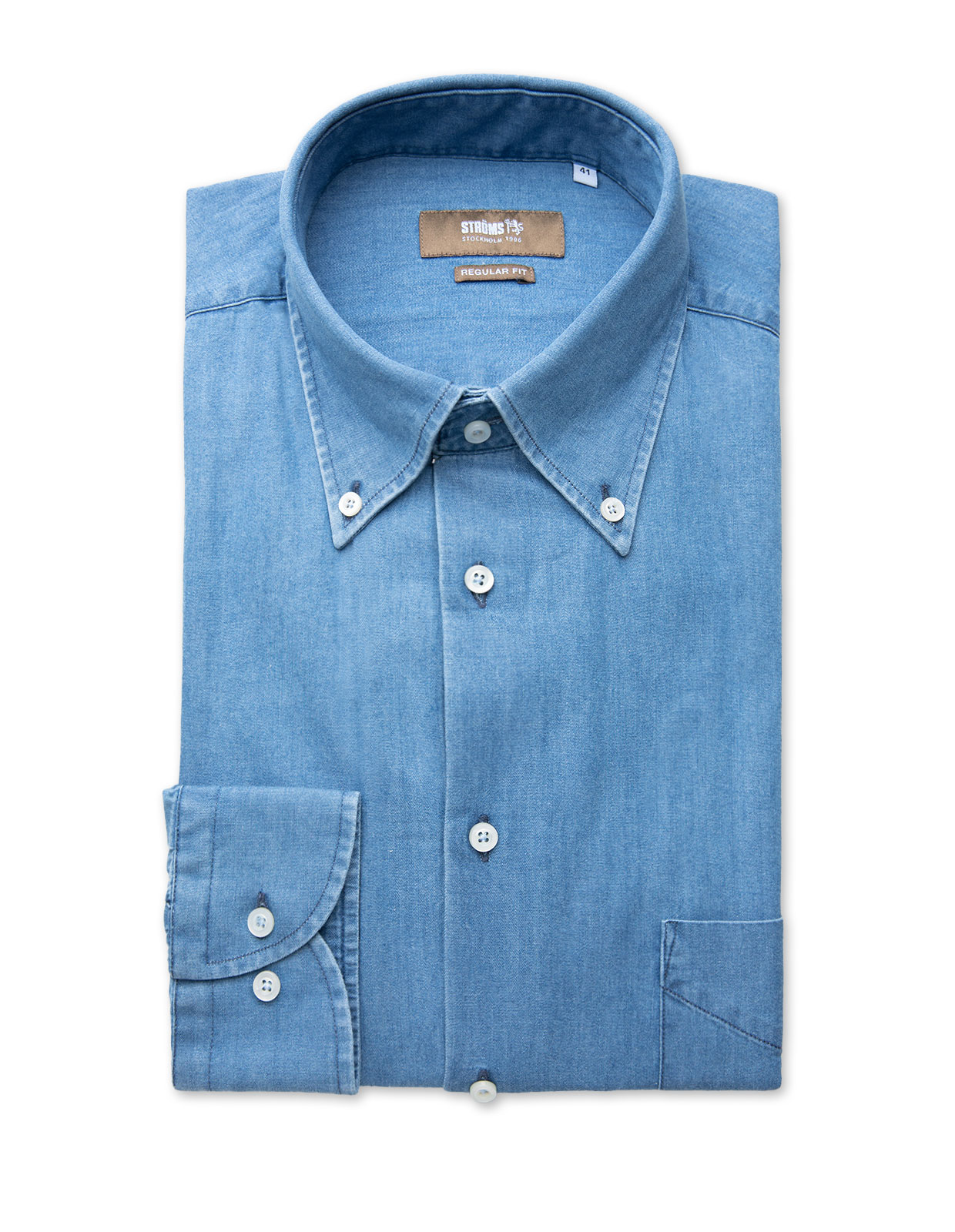 Regular Fit XLÄ Skjorta Denim Blå