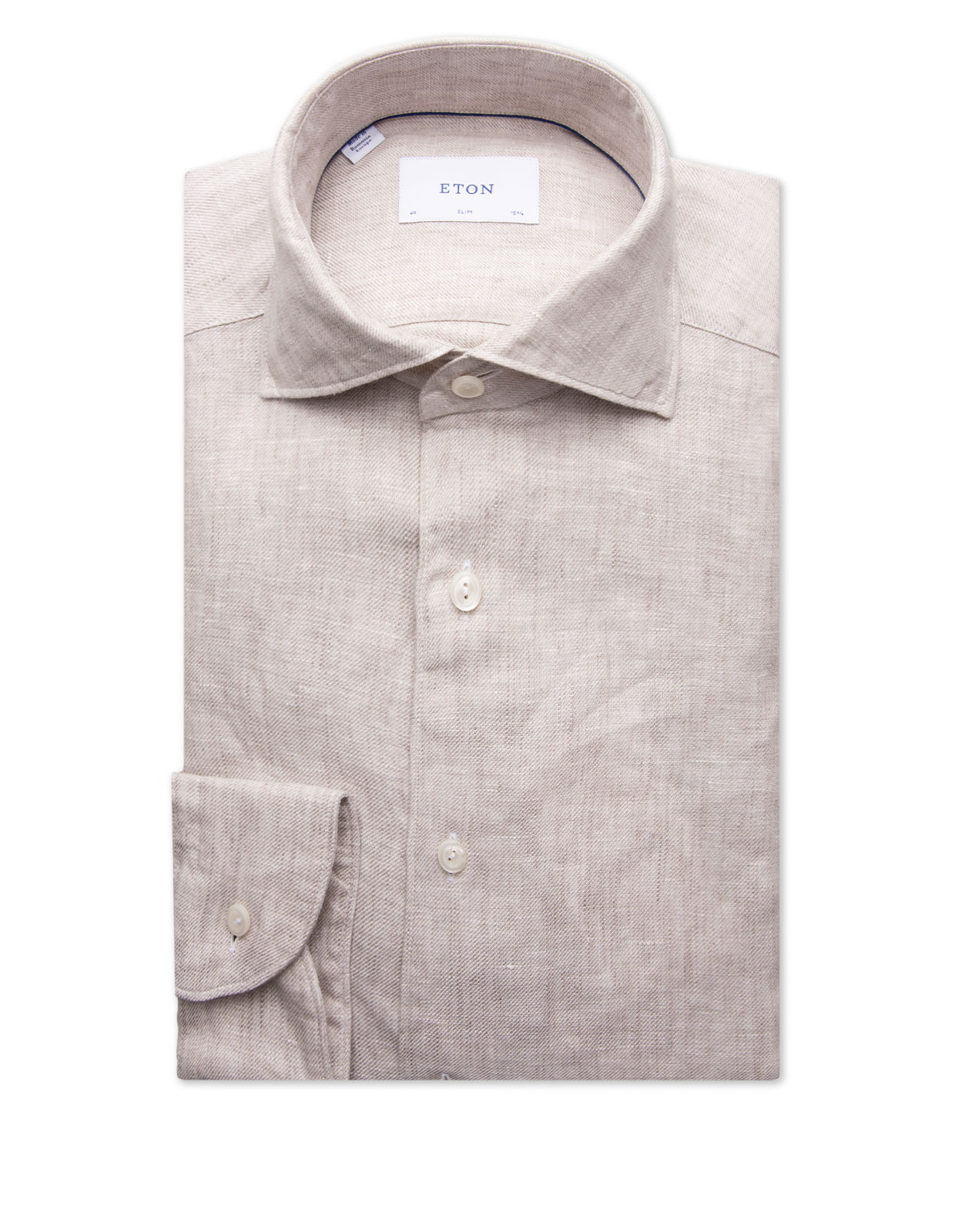 Slim Fit Skjorta Linne Beige