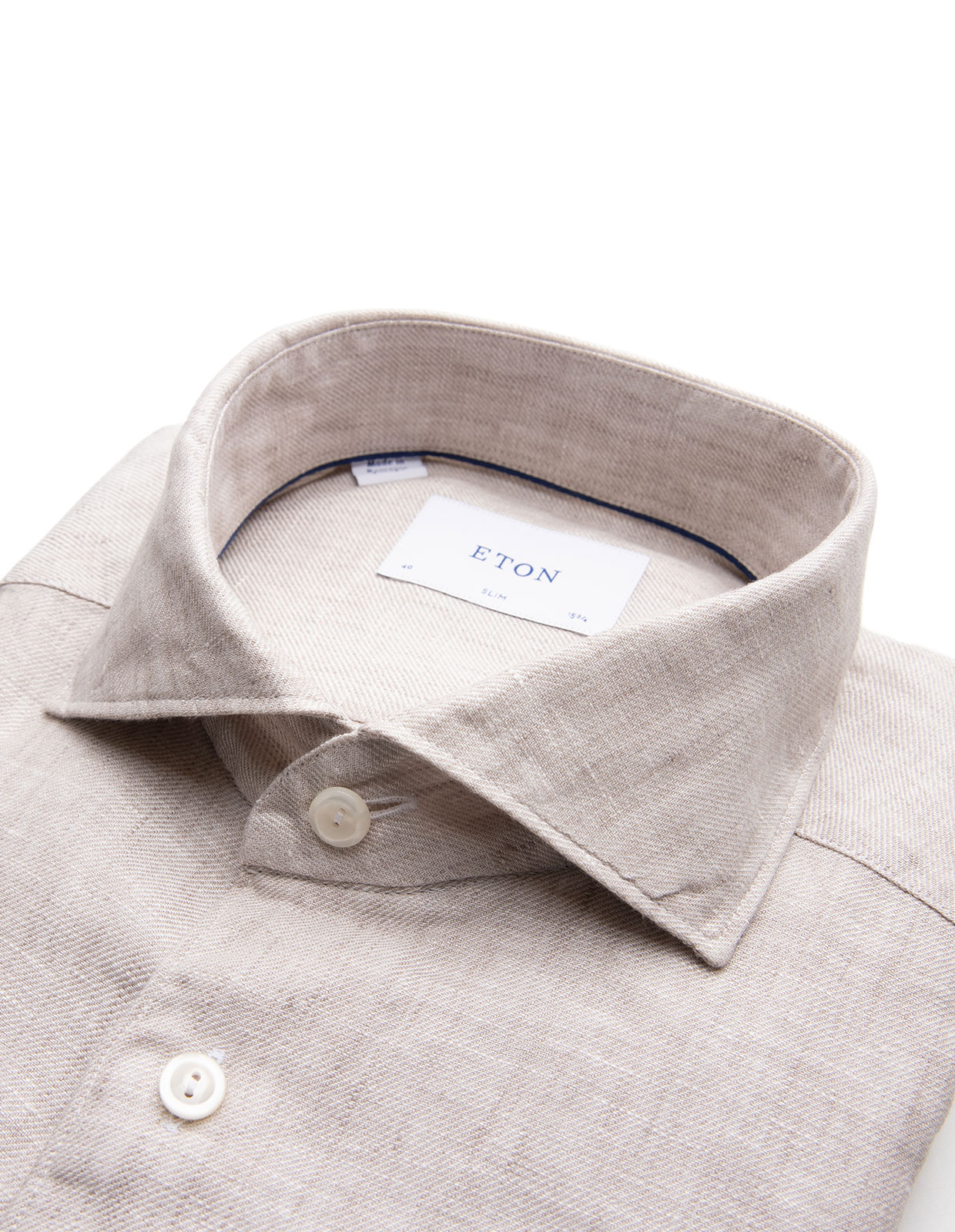 Slim Fit Skjorta Linne Beige