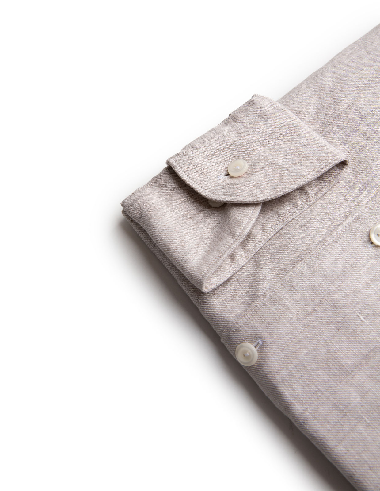 Slim Fit Skjorta Linne Beige 43