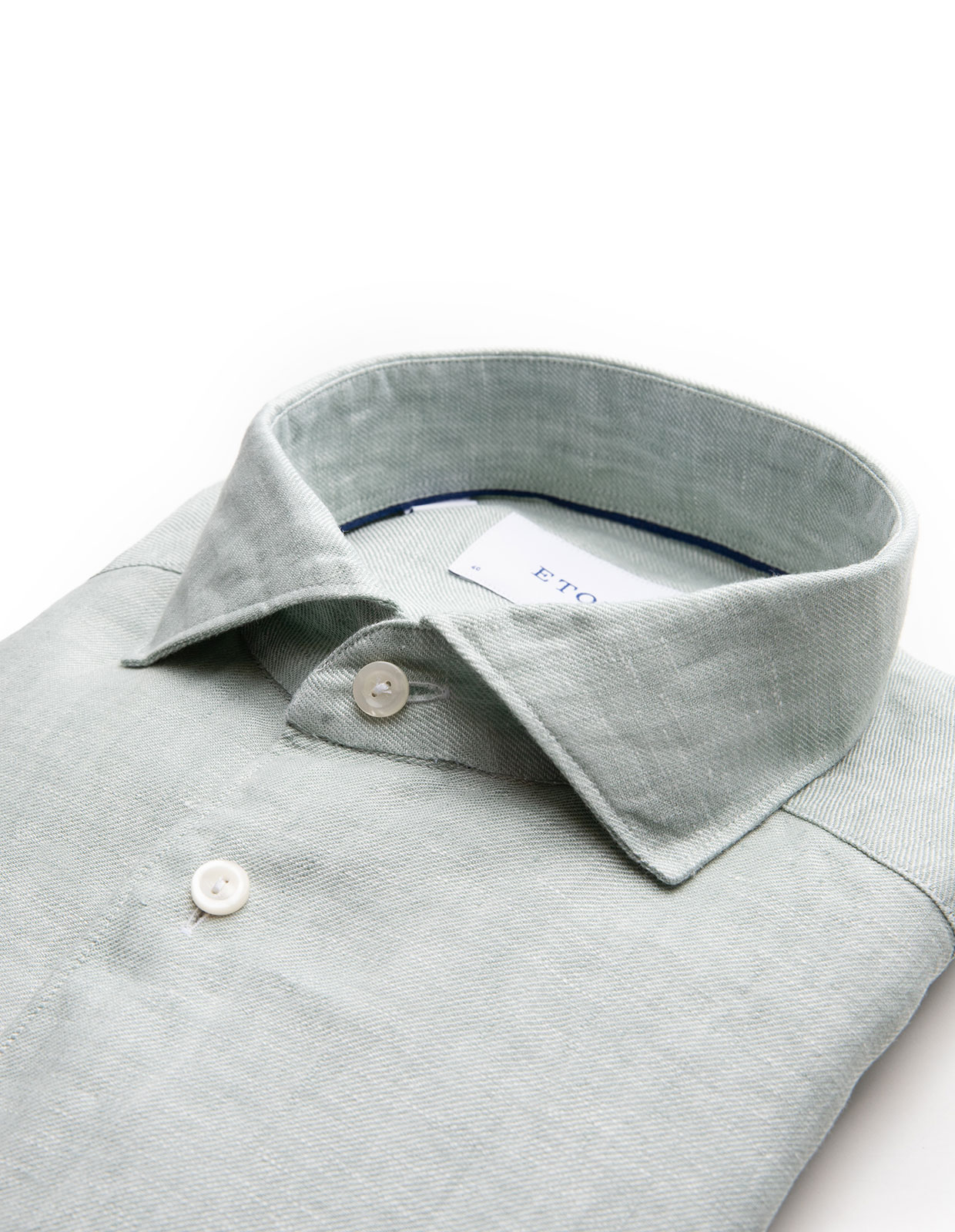 Slim Fit Skjorta Linne Ljusgrön