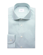 Slim Fit Skjorta Oxford Randig Grön 40