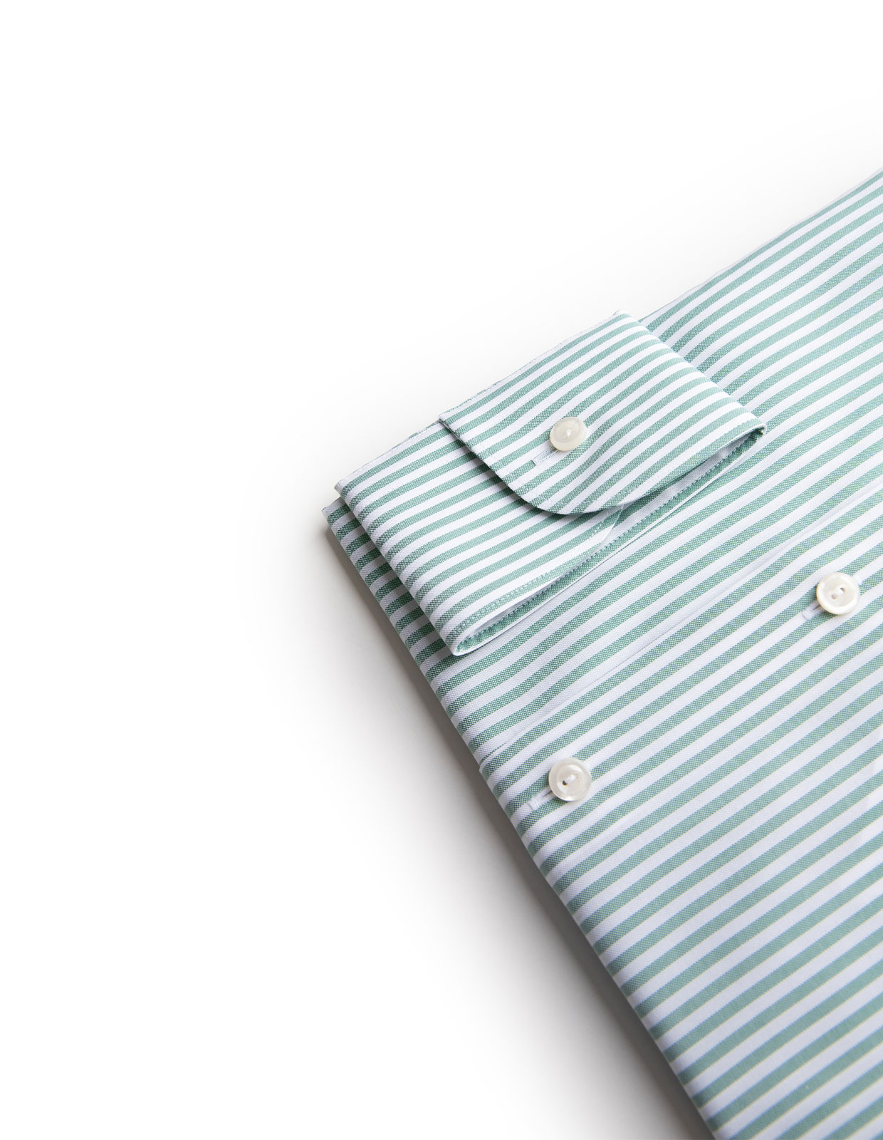 Slim Fit Skjorta Oxford Randig Grön 40