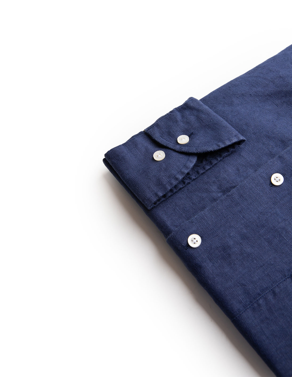 Slim Fit Skjorta Button Down Linne Navy