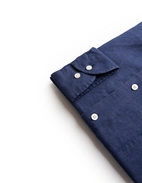 Slim Fit Skjorta Button Down Linne Navy