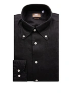 Slim Fit Skjorta Button Down Linne Svart
