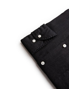 Slim Fit Skjorta Button Down Linne Svart 44