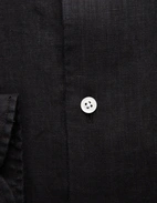 Slim Fit Skjorta Button Down Linne Svart